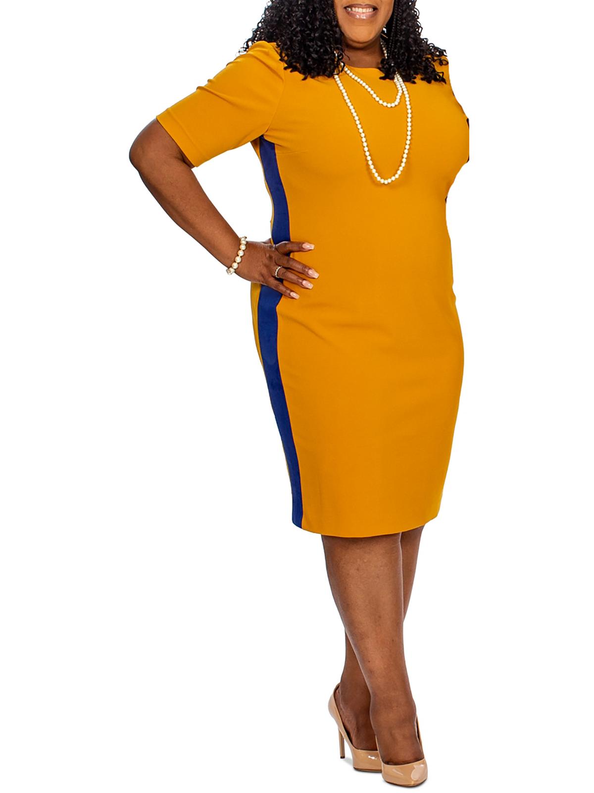 Damen stricken Colorblock Mantel Kleid