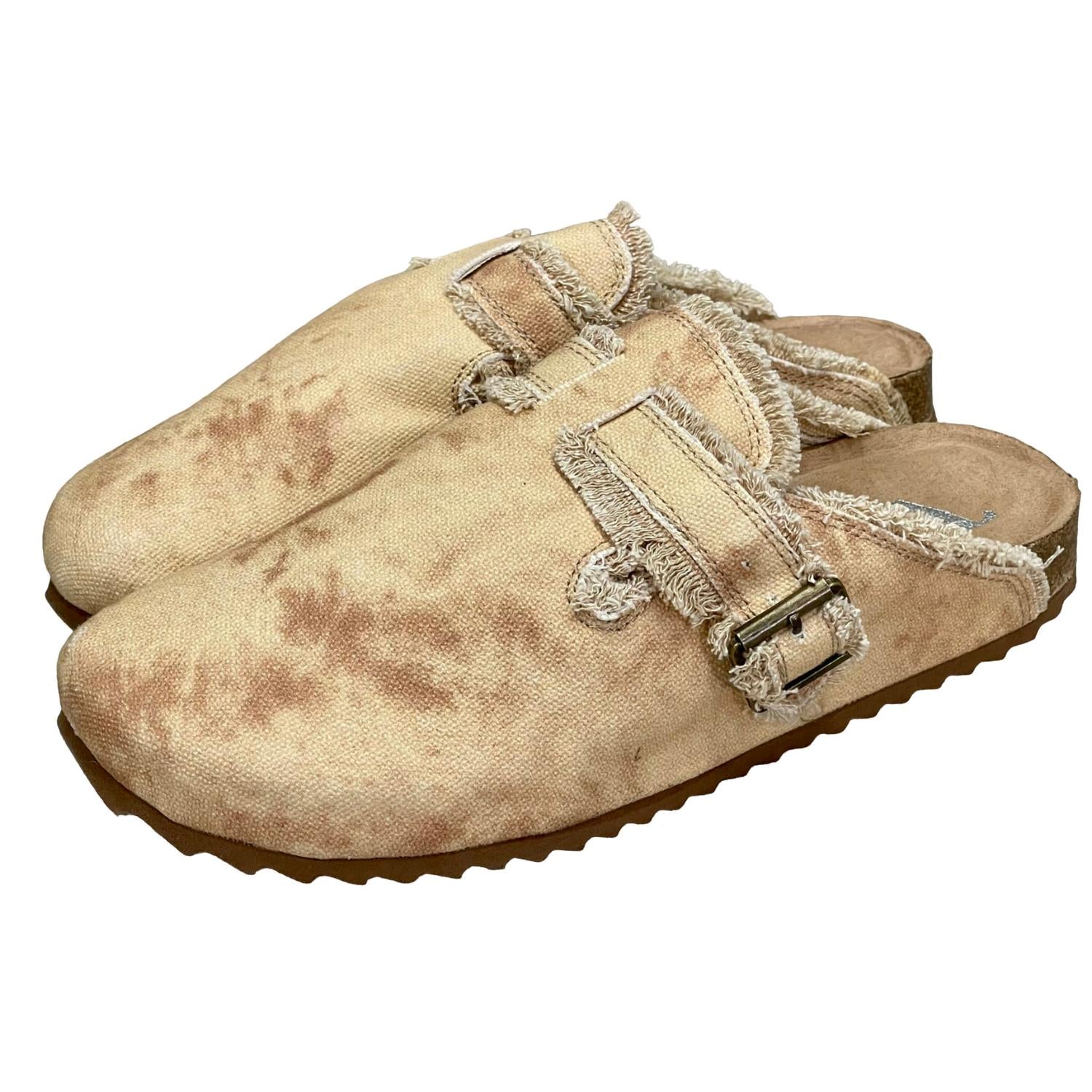 Damen Picnic Slide Clogs in Hellbraun