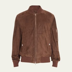 Brunello Cucinelli Herren Wildleder Zip Up Bomberjacke