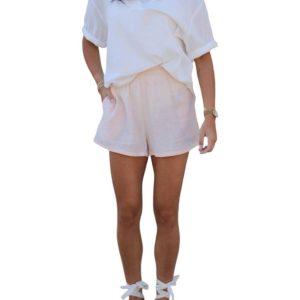 Double Gauze Shorts in rosa 7803952431164