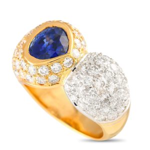 LB Exclusive 18K Gelbgold 2,53ct Diamant und Saphirring -040224 – MF01