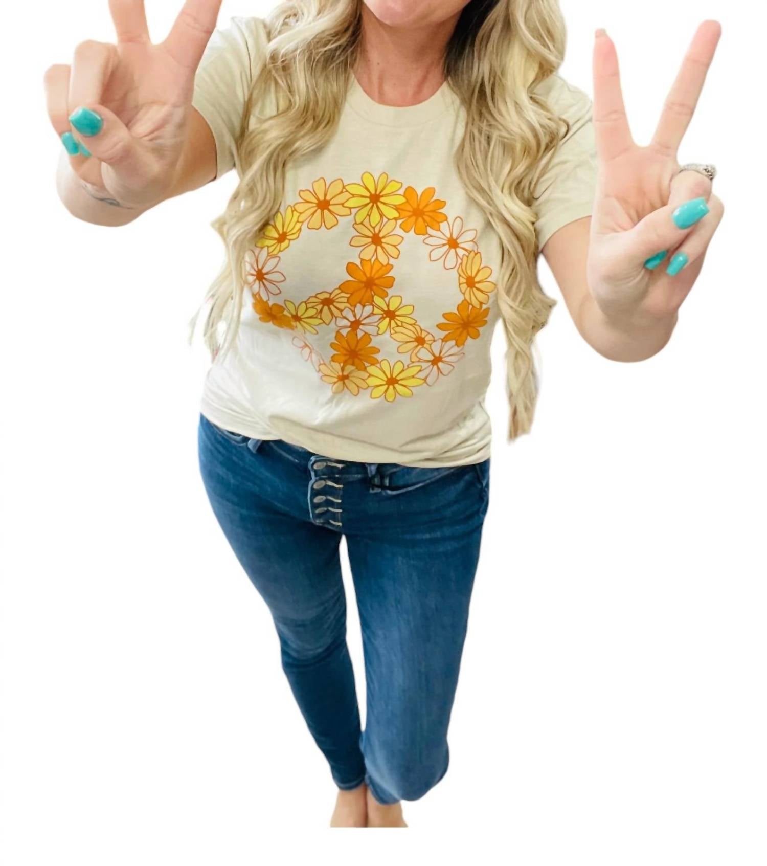 Daisy Peace T-Shirt in Gelb