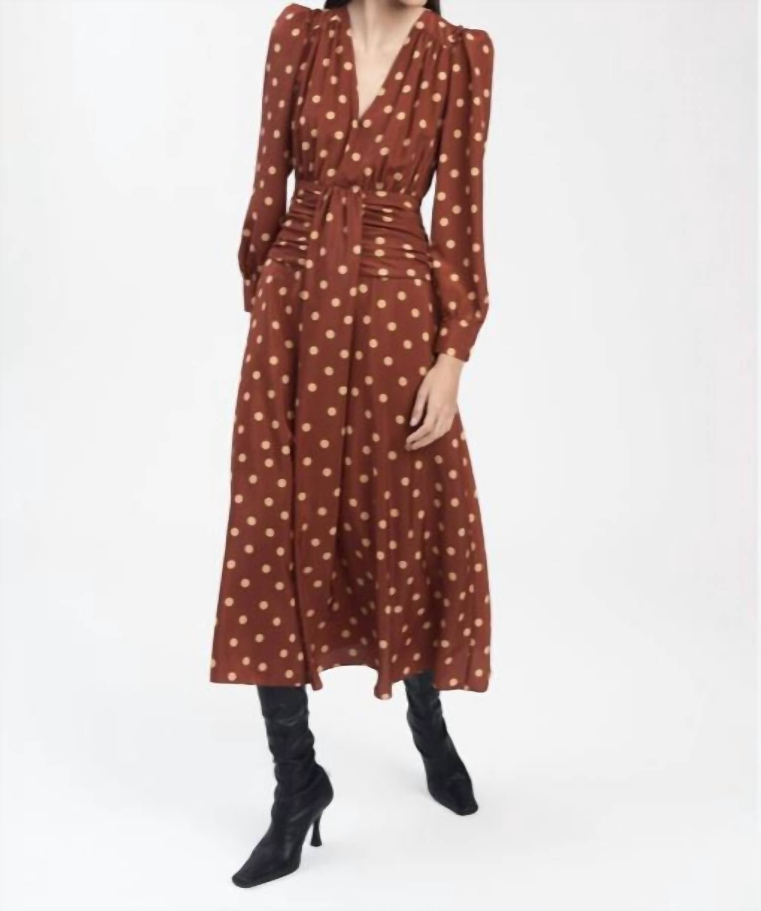 Valentina Puff Schulter Kleid in Rot