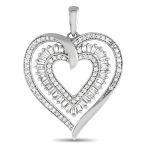 LB Exclusive 14K Weißgold 0,50ct Diamant Herz Anhänger - – PH4 / 11722W