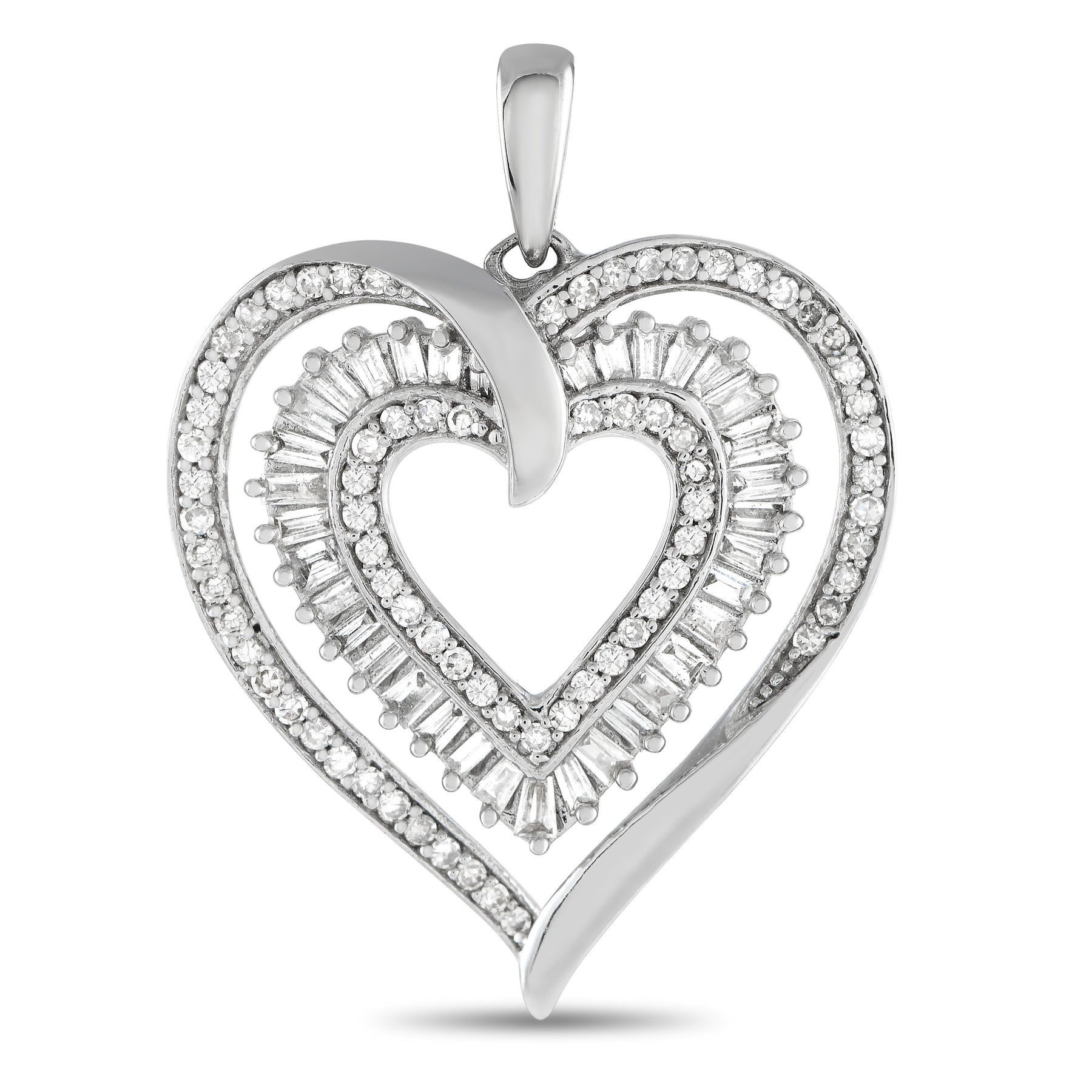 LB Exclusive 14K Weißgold 0.50ct Diamant Herz Anhänger PH4 11722W