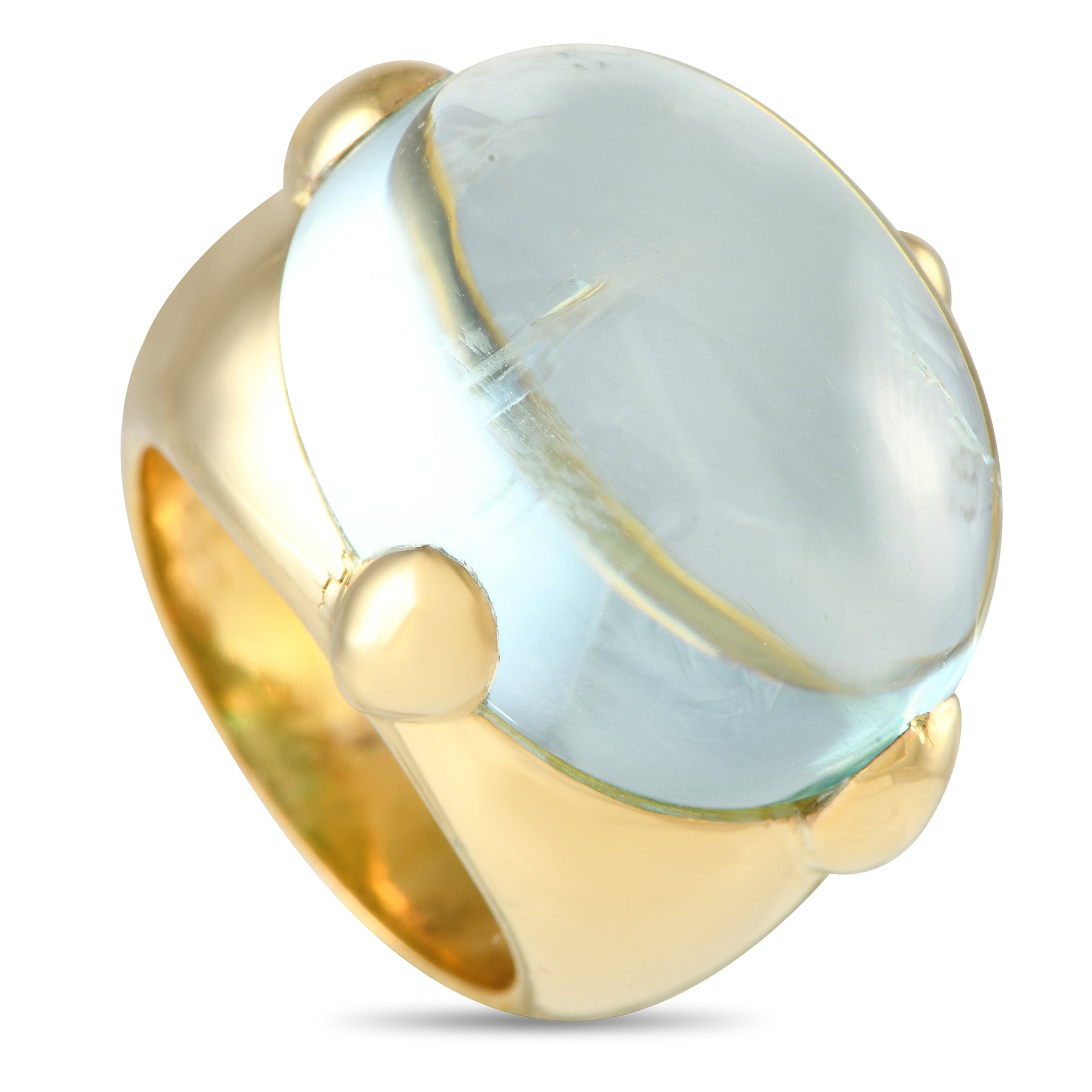 Pomellato 18 Karat Gelbgold Aquamarin Ring PO14 -120523