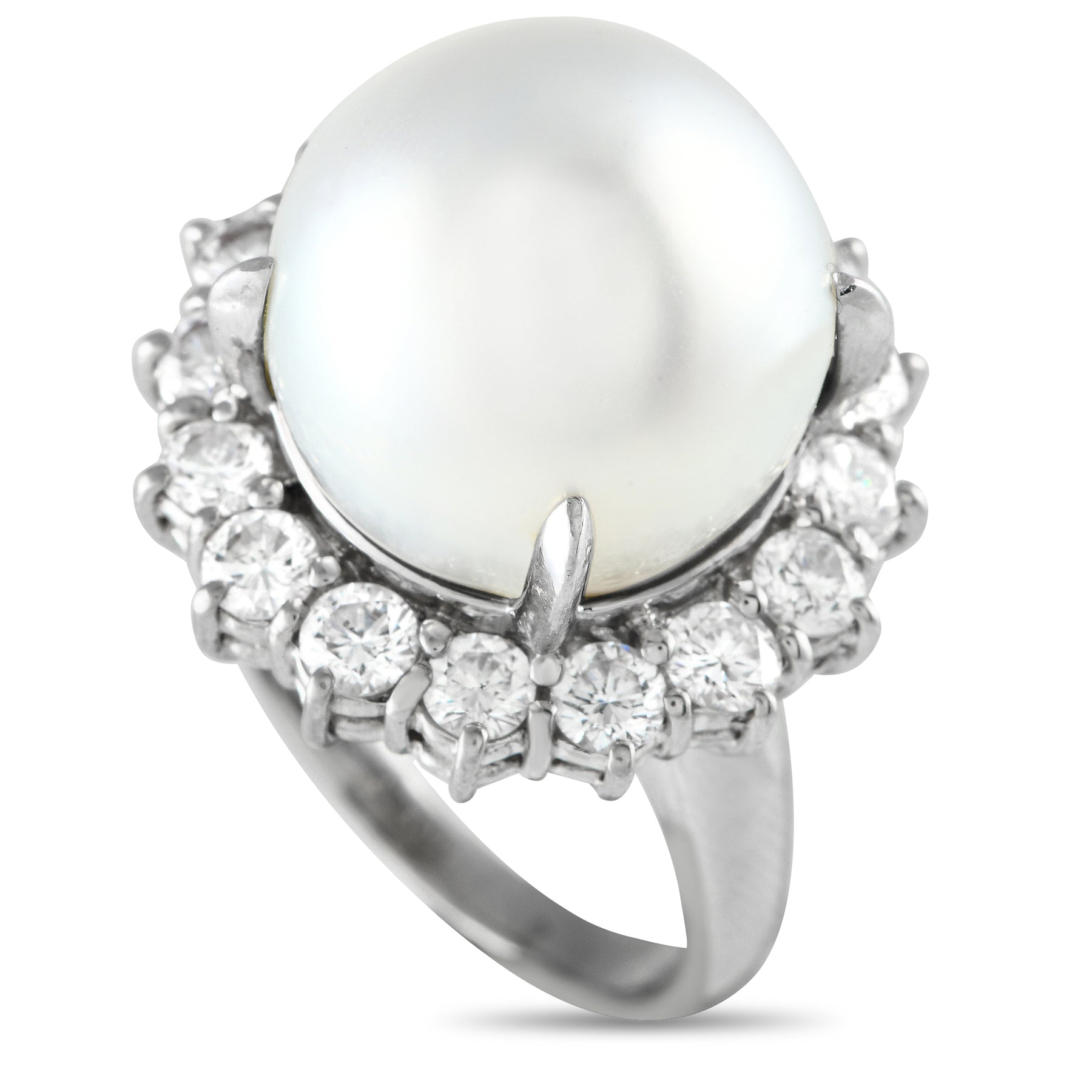 LB Exclusive Platin 1.99ct Diamant und Perle Cocktail Ring MF20 -021324