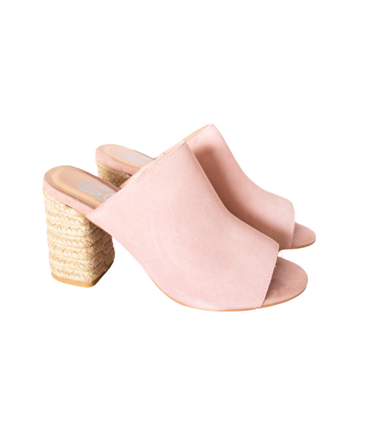 Damen Helena Heeled Sandalette in Altrosa Wildleder
