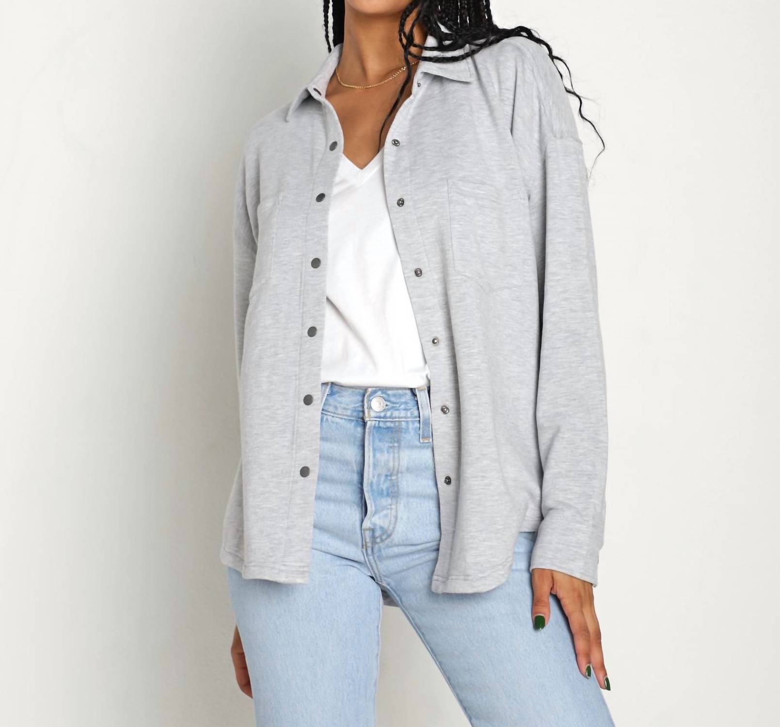 Wfh Modal Hemdjacke in Heather Grau