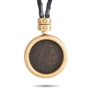Bvlgari 18 Karat Gelbgold Monete Nicomedia-Licinius Augusto Münze Halskette BV02 -030724
