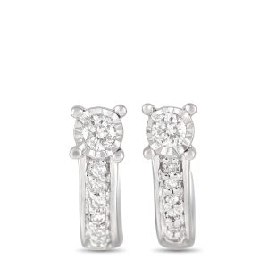 LB Exclusive 14K Weißgold 0,10ct Diamant Ohrringe – ER28554