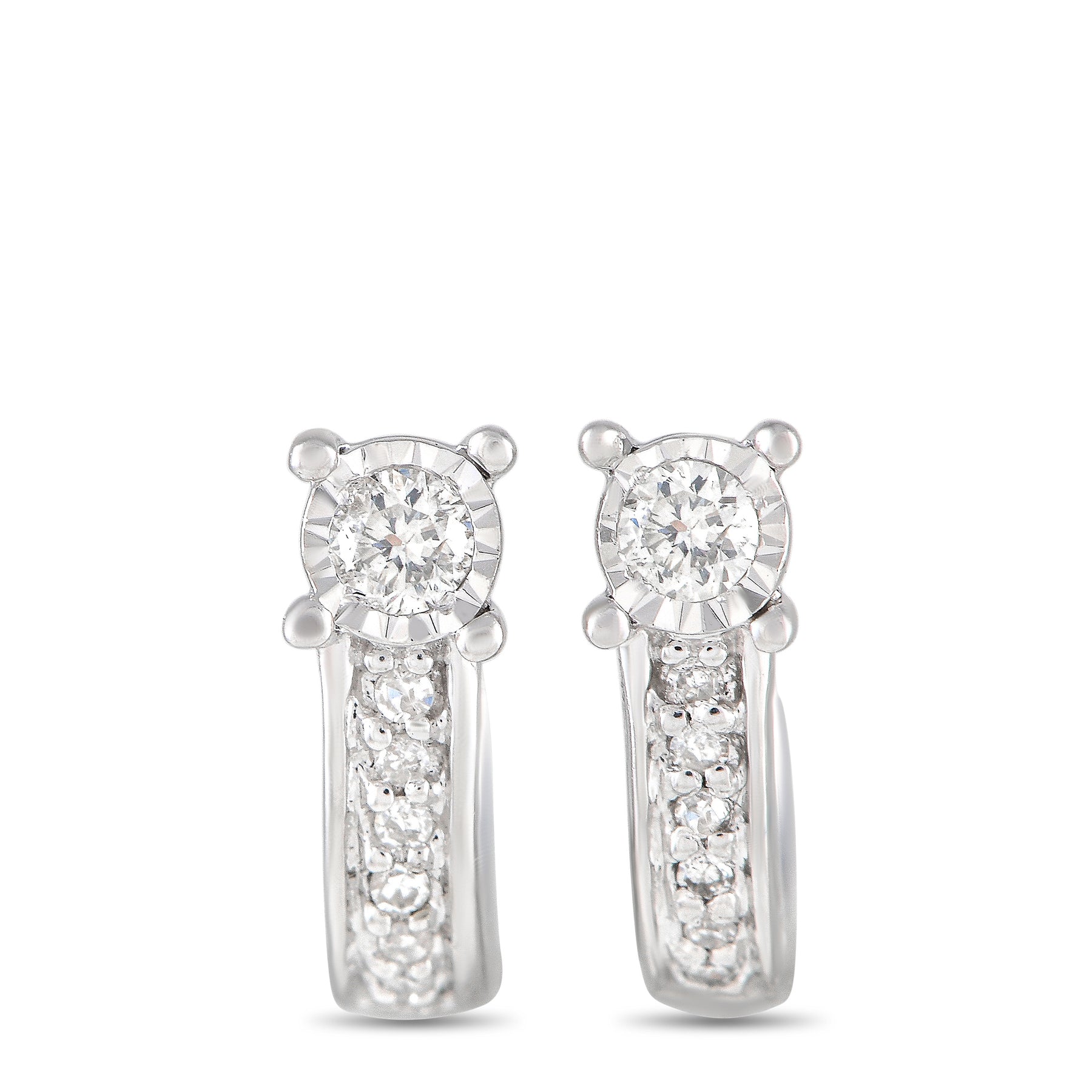 LB Exclusive 14K Weißgold 0,10ct Diamant Ohrringe ER28554