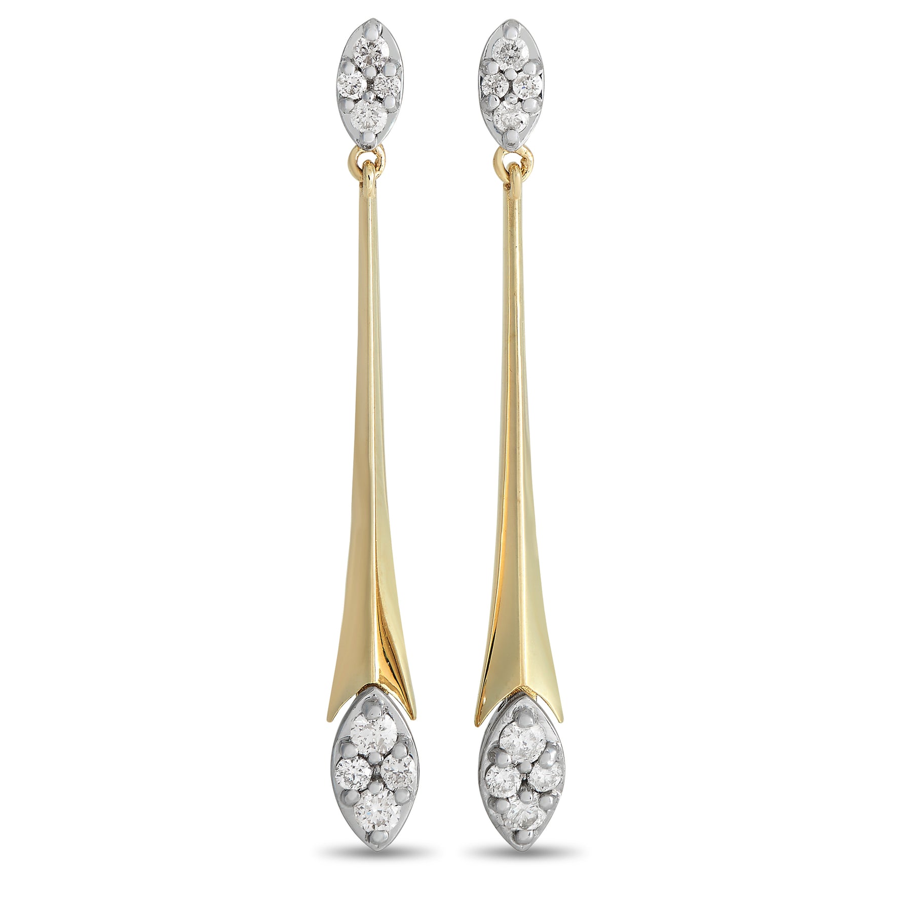 LB Exclusive 14K Gelbgold 0.50ct Diamant Marquise Ohrringe ER28288