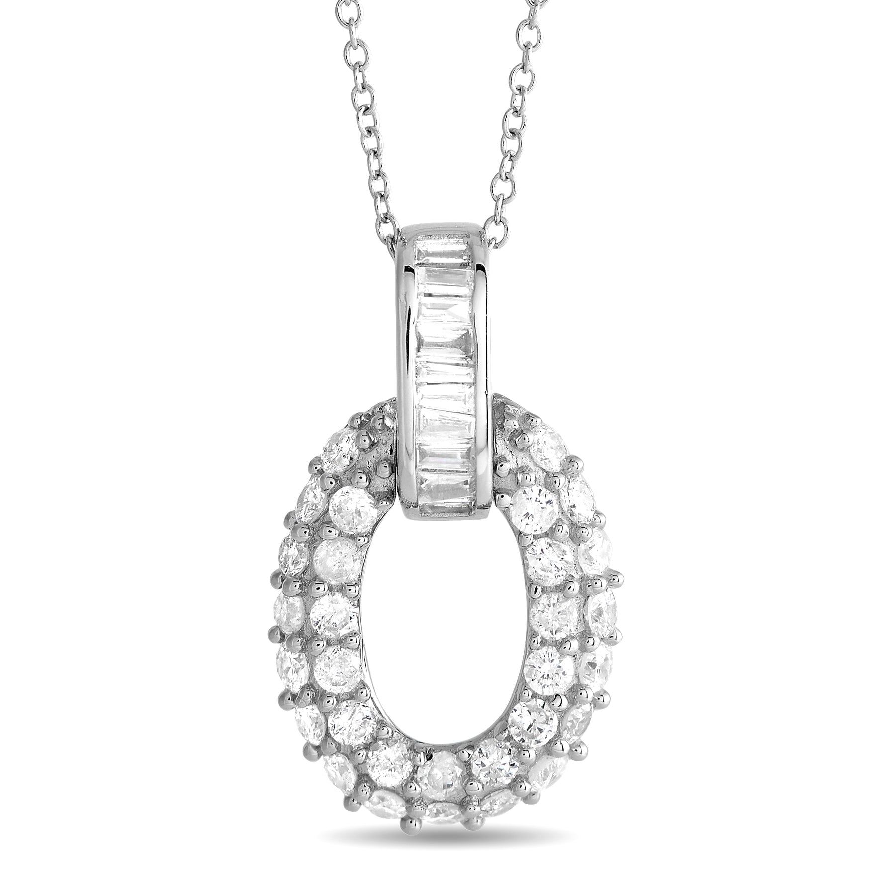 LB Exclusive 14K Weißgold 0.63ct Diamant oval Halskette PN-15335 W