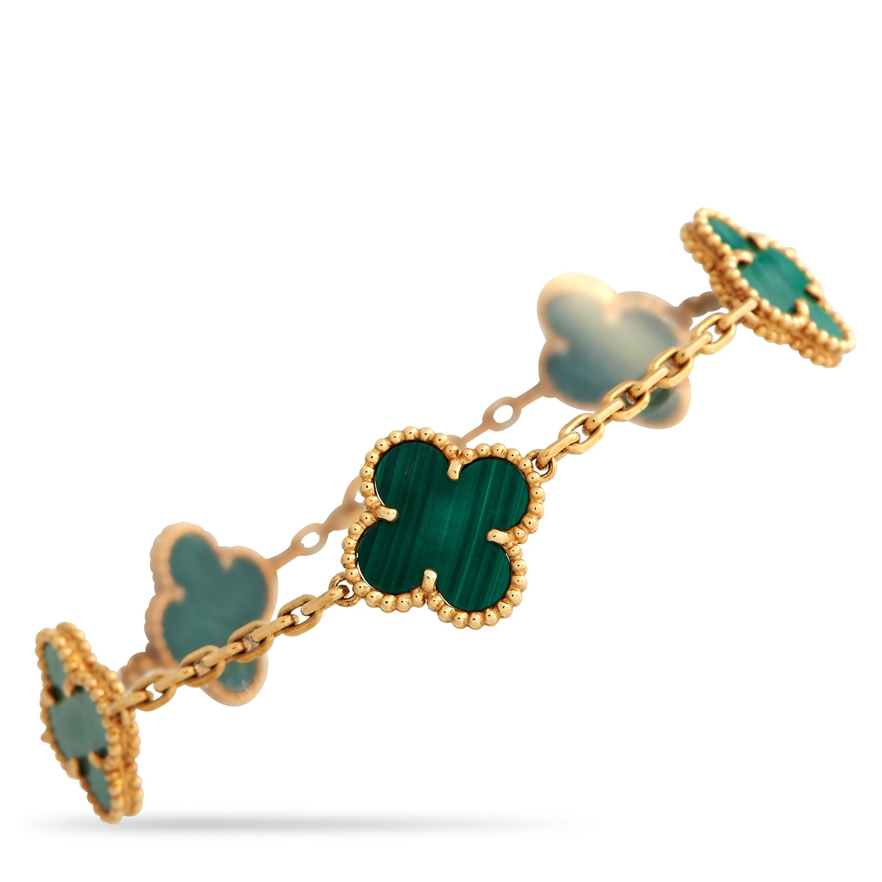 Van Cleef & Arpels Alhambra 18 Karat Gelbgold Malachit Alhambra Armband VC08 -031124