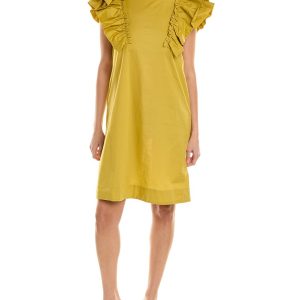 ALPHA STUDIO Rüschen Ärmel Shift Kleid