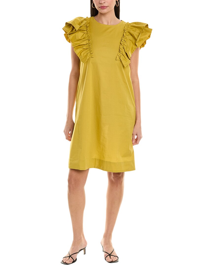 ALPHA STUDIO Rüschen Ärmel Shift Kleid