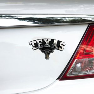 Fanmats texas longhorns geformtes Chrom Kunststoff Emblem, Logo mit Wortmarke
