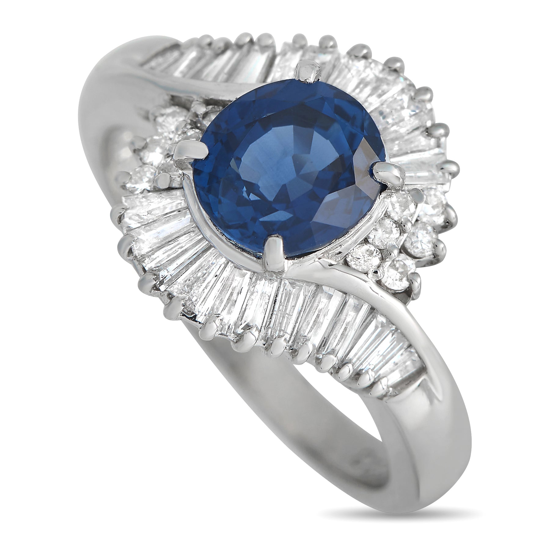 LB Exclusive Platin 0.78ct Diamant und Saphir Ring MF07 -121923