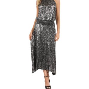 Smocked Pleated Maxikleid in Gina Falten 7703592927292
