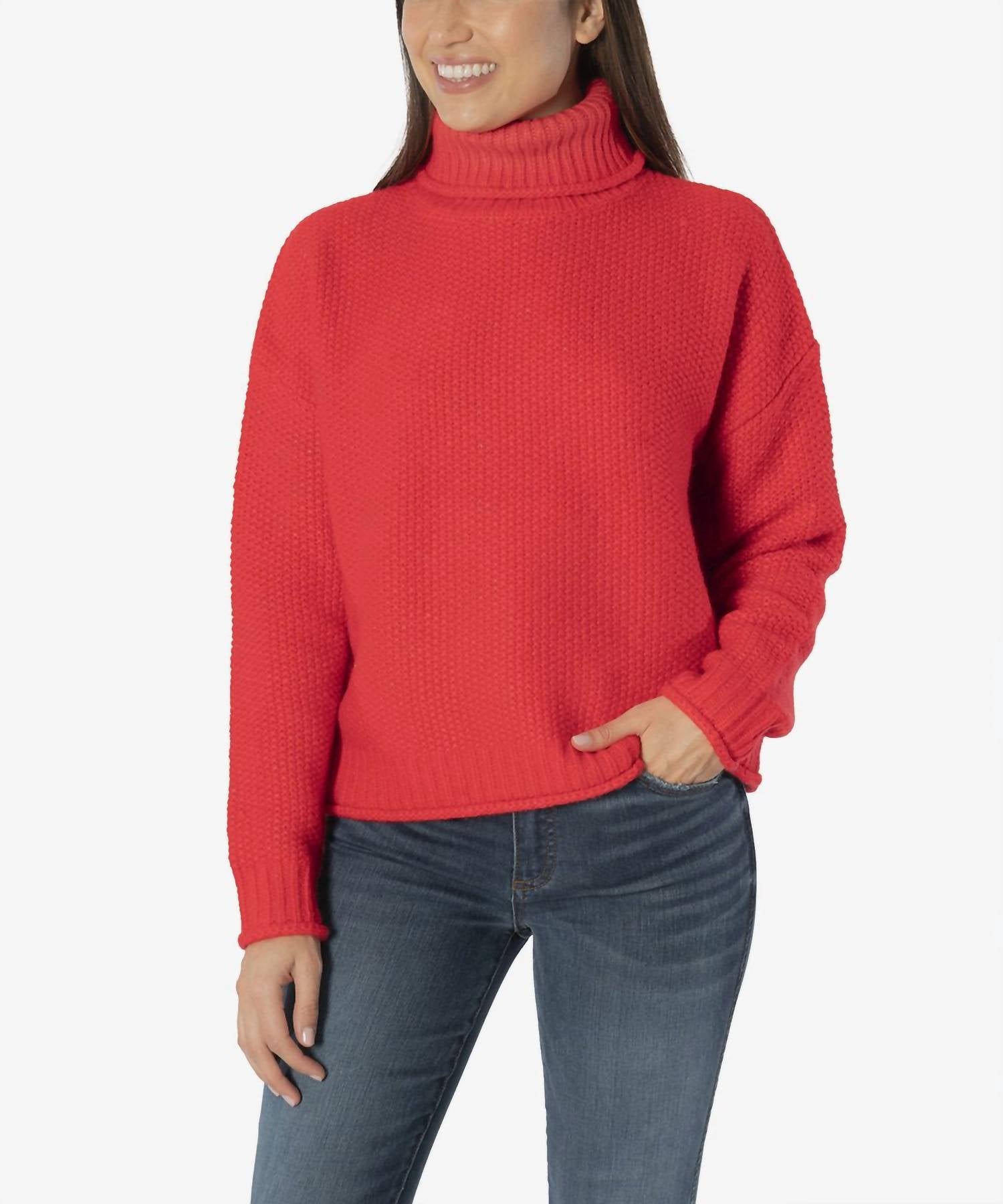 Hailee Turtleneck Pullover in rot