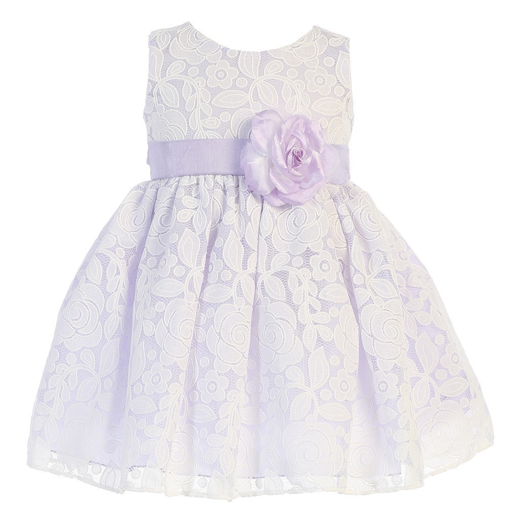 Große Mädchen Flieder mit Blumenmuster Tüll verzierte Ostern Kleid 7-10