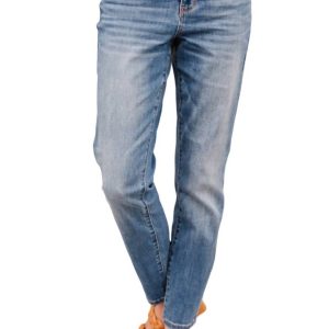 hohe Taille schmale Passform Jeans in dunkel waschen 7703652433980
