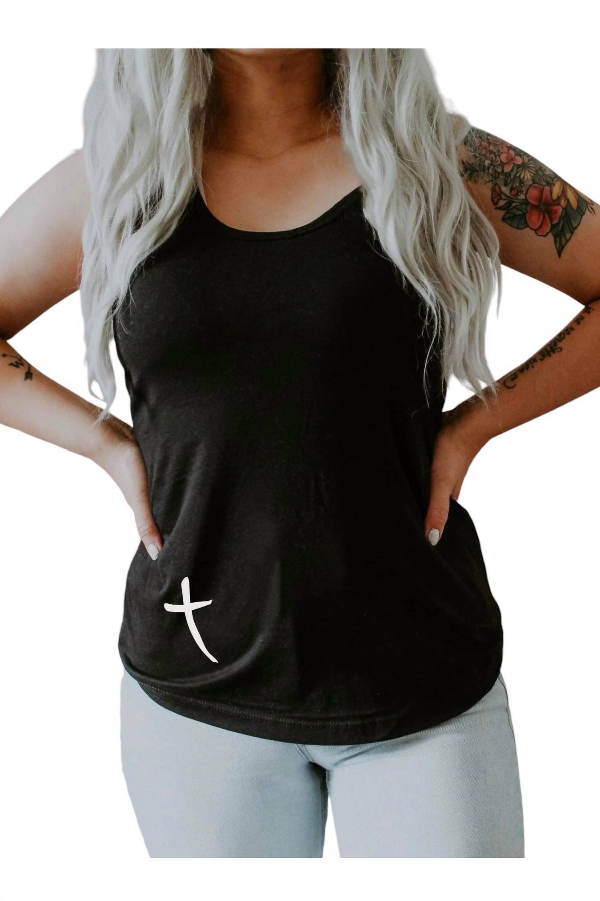 Jesus Hut mein Rücken Top Top in schwarz