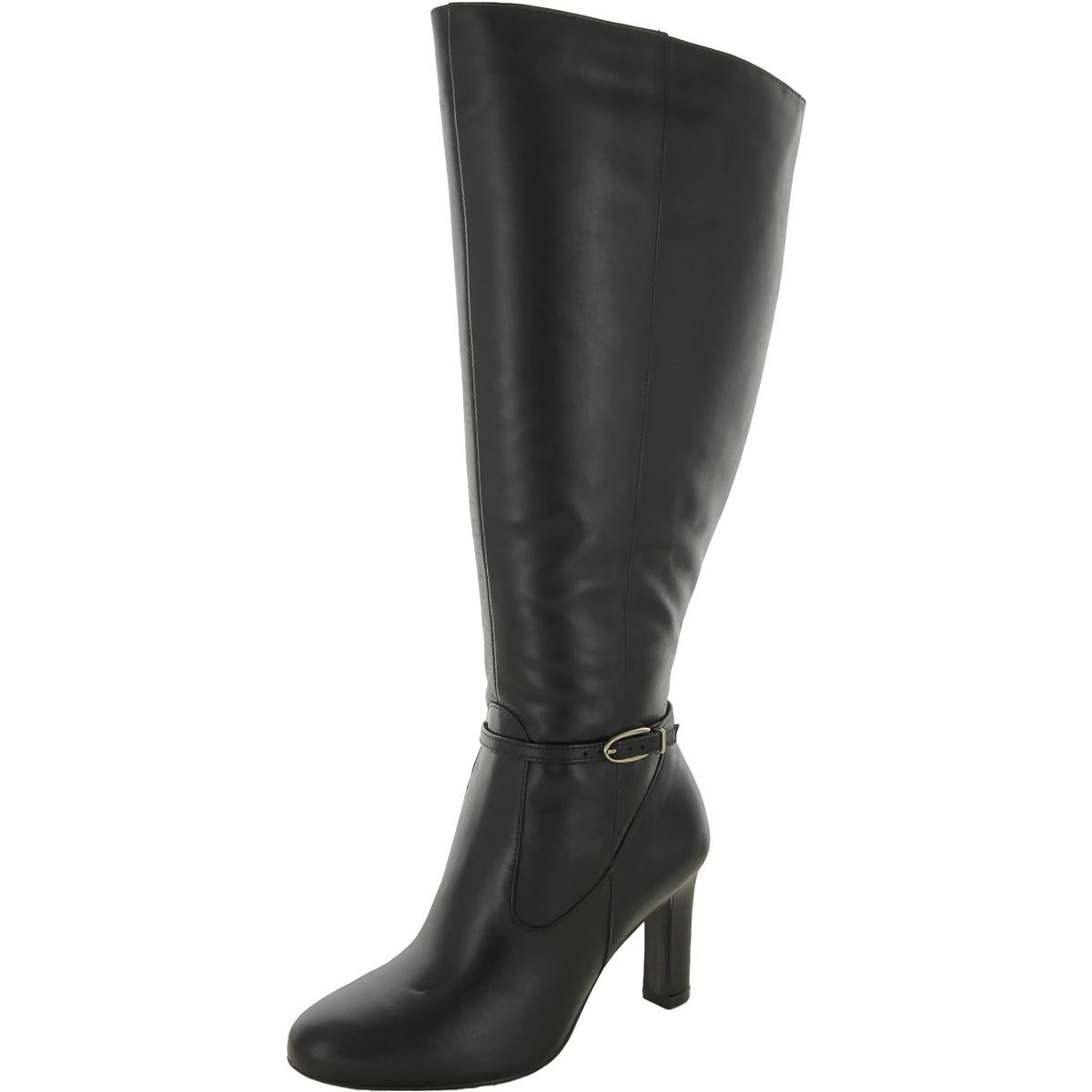 Henny Leder breite Kalb kniehohe Stiefel