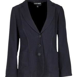 Giorgio Armani Einreihiger Blazer in marineblauer Viskose 7703676649532