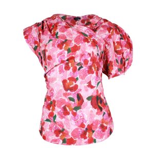 Isabell Marant Stylized asymmetrische Bluse in rosa Viskose 7703675371580