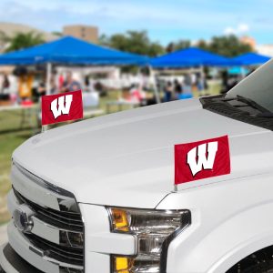 Fanmats Wisconsin Badgers Ambassador Autoflaggen - 2 Packung Mini Autoflaggen, 4 "X 6"