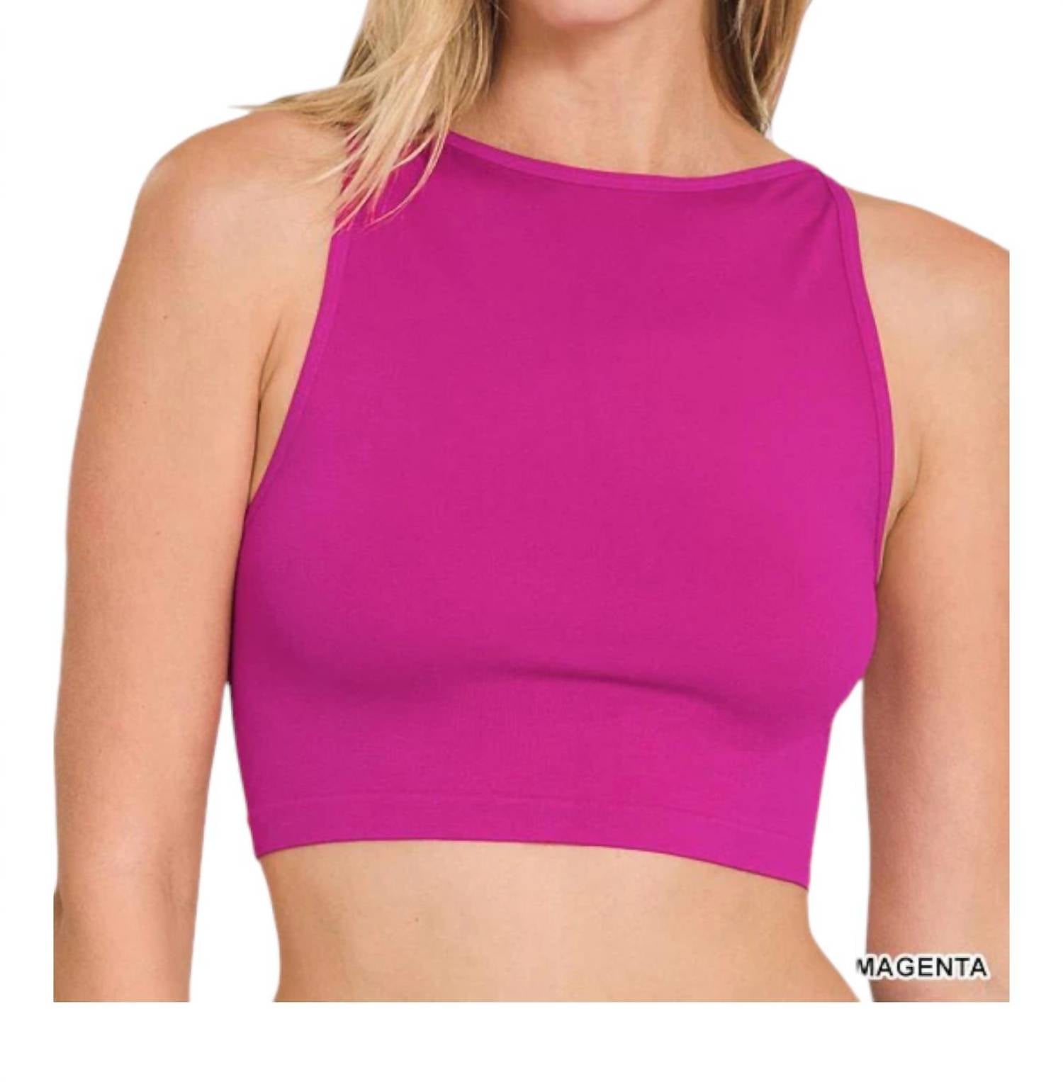 Nahtlose Crop Top Bralette in Magenta