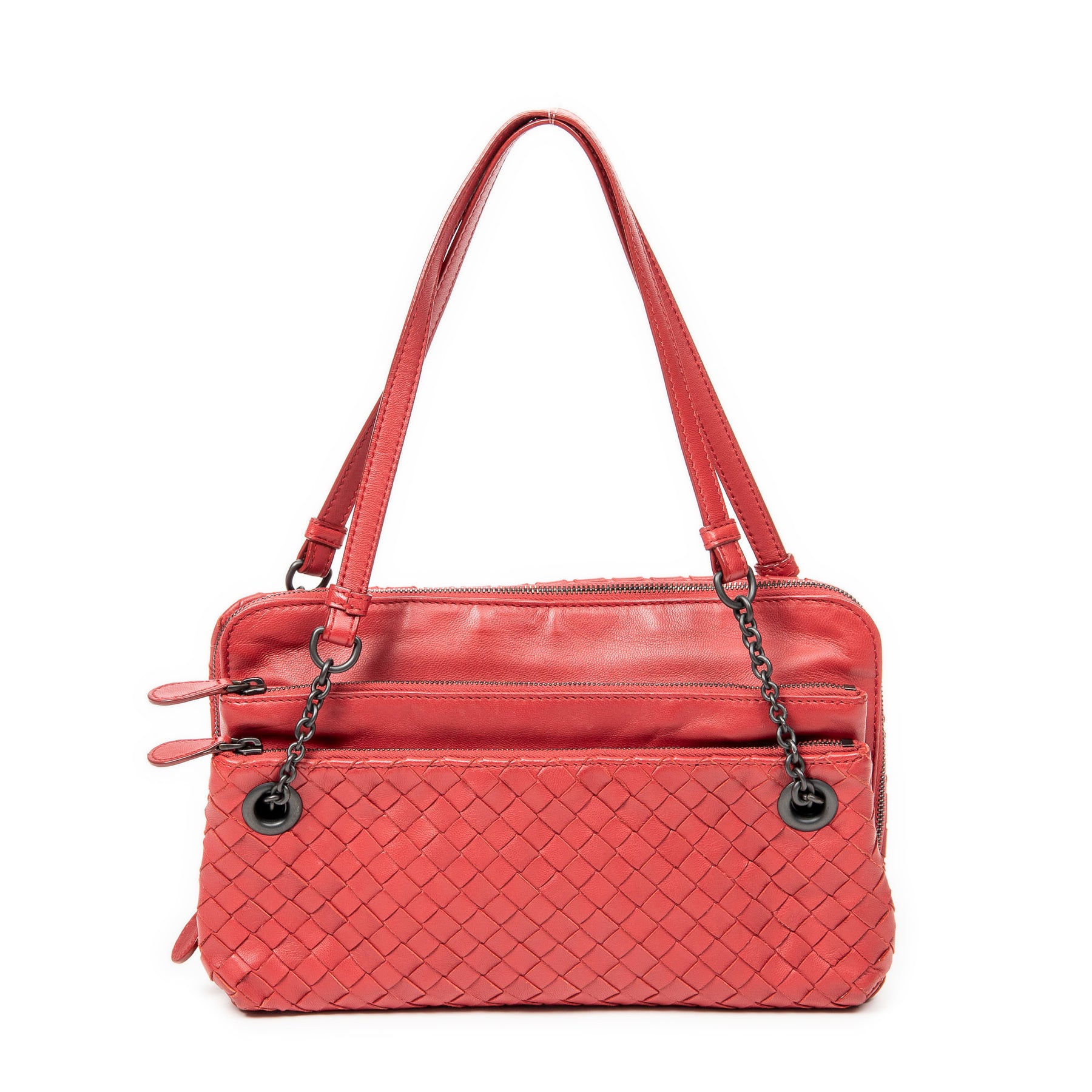Dreifach Reißverschluss Kette Schultertasche