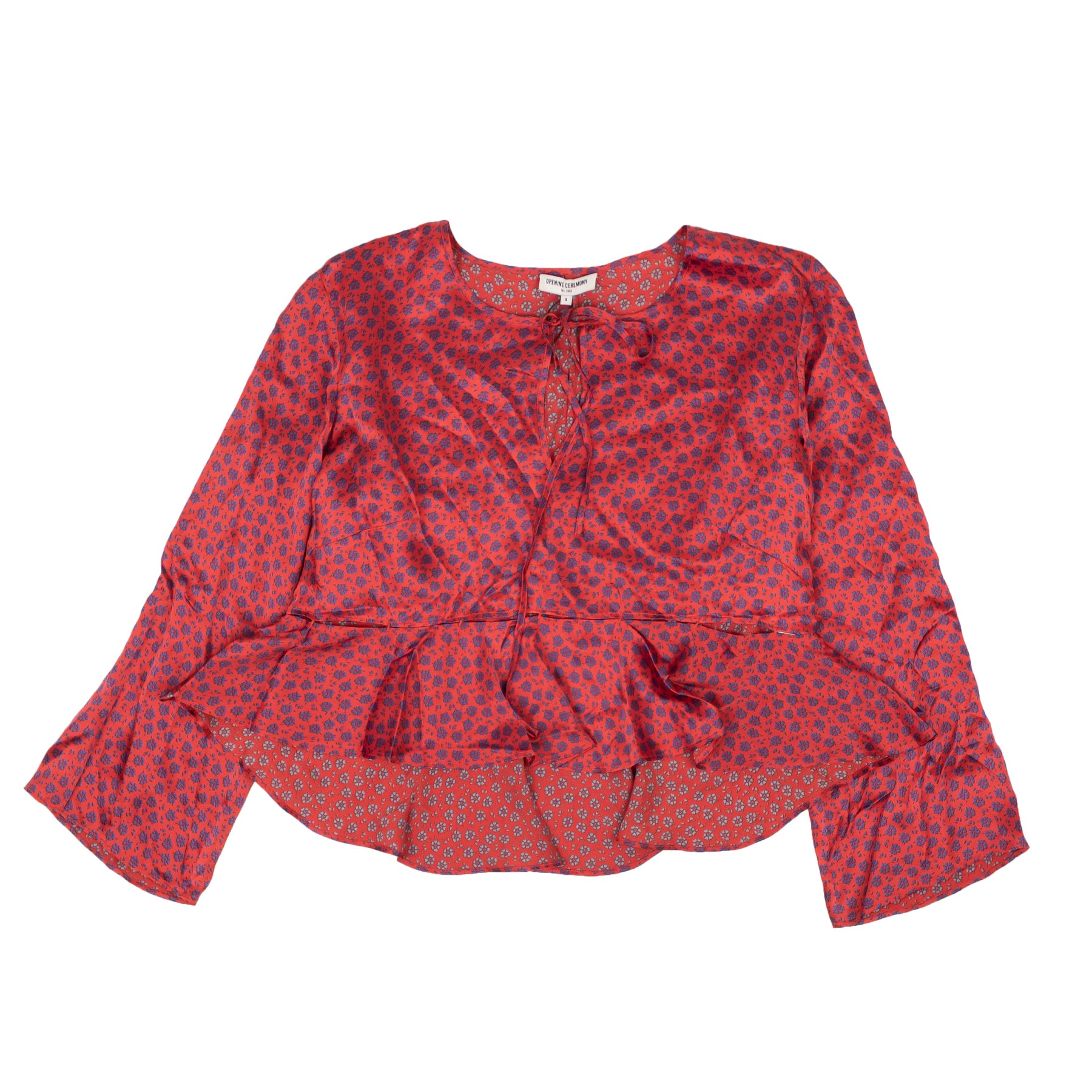 Opening Ceremony Seidenbluse mit Blumenmuster – Rot