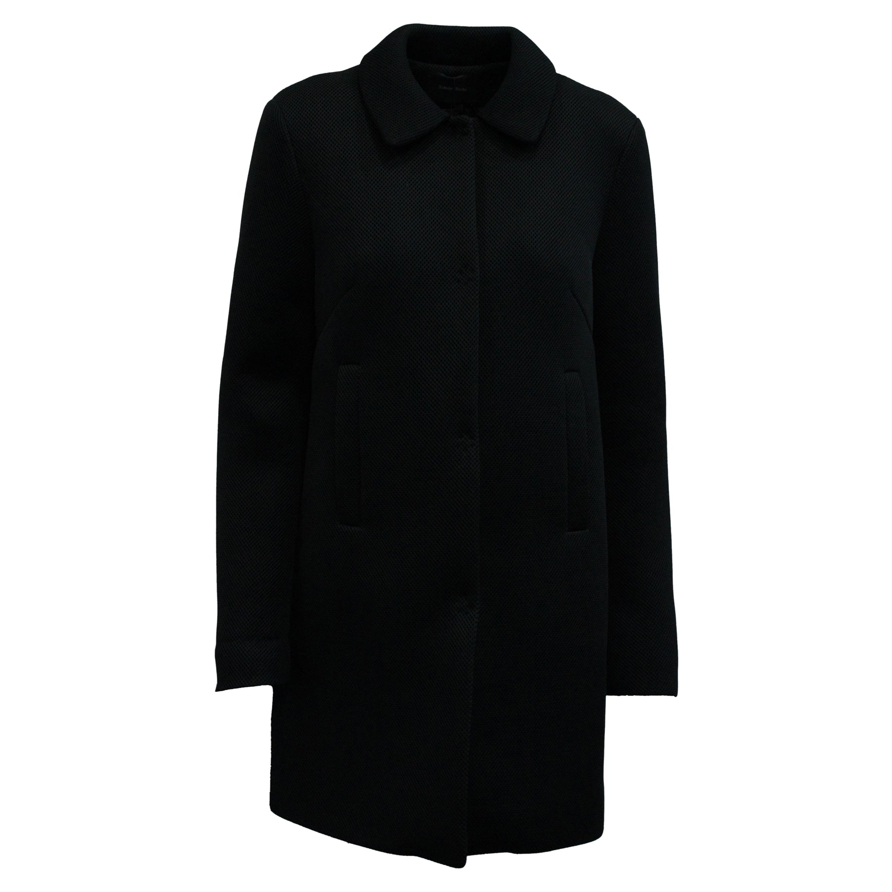 Simone Rocha gerader Mantel aus schwarzem Polyester