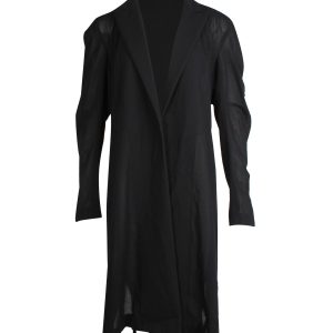 Yohji Yamamoto Langer Mantel aus schwarzer Wolle