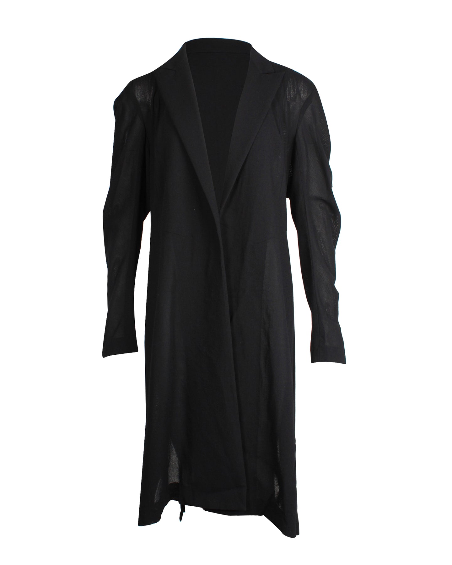 Yohji Yamamoto Langer Mantel aus schwarzer Wolle