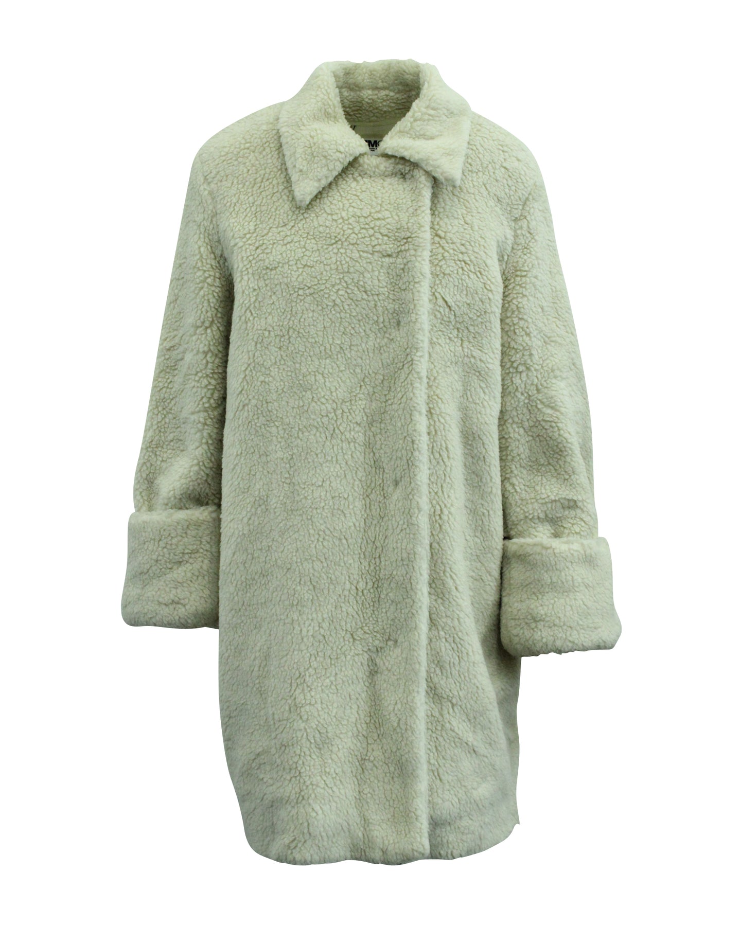 Maison Martin Margiela Kunstpelzmantel aus Elfenbein Polyester