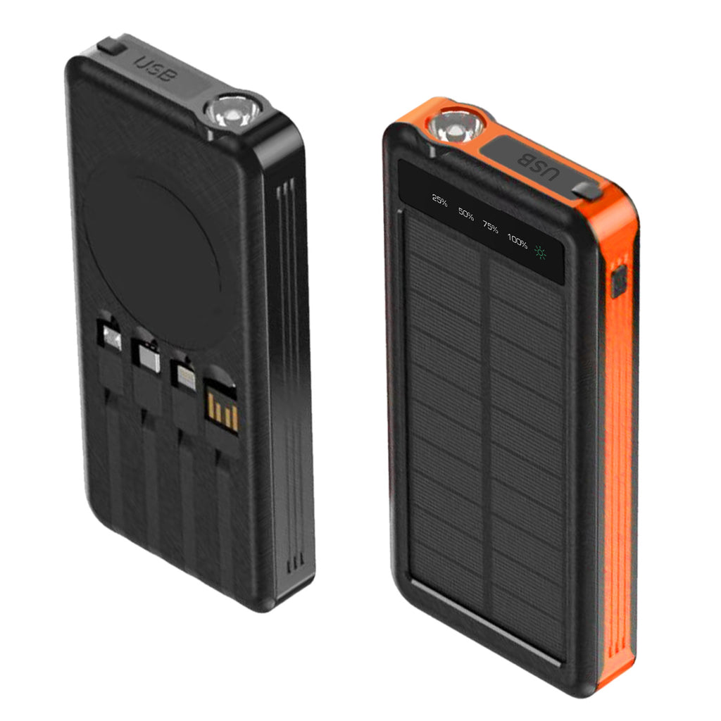 Outdoor Power Bank- 10.000mAh mit Solarpanel und Wireless Charging