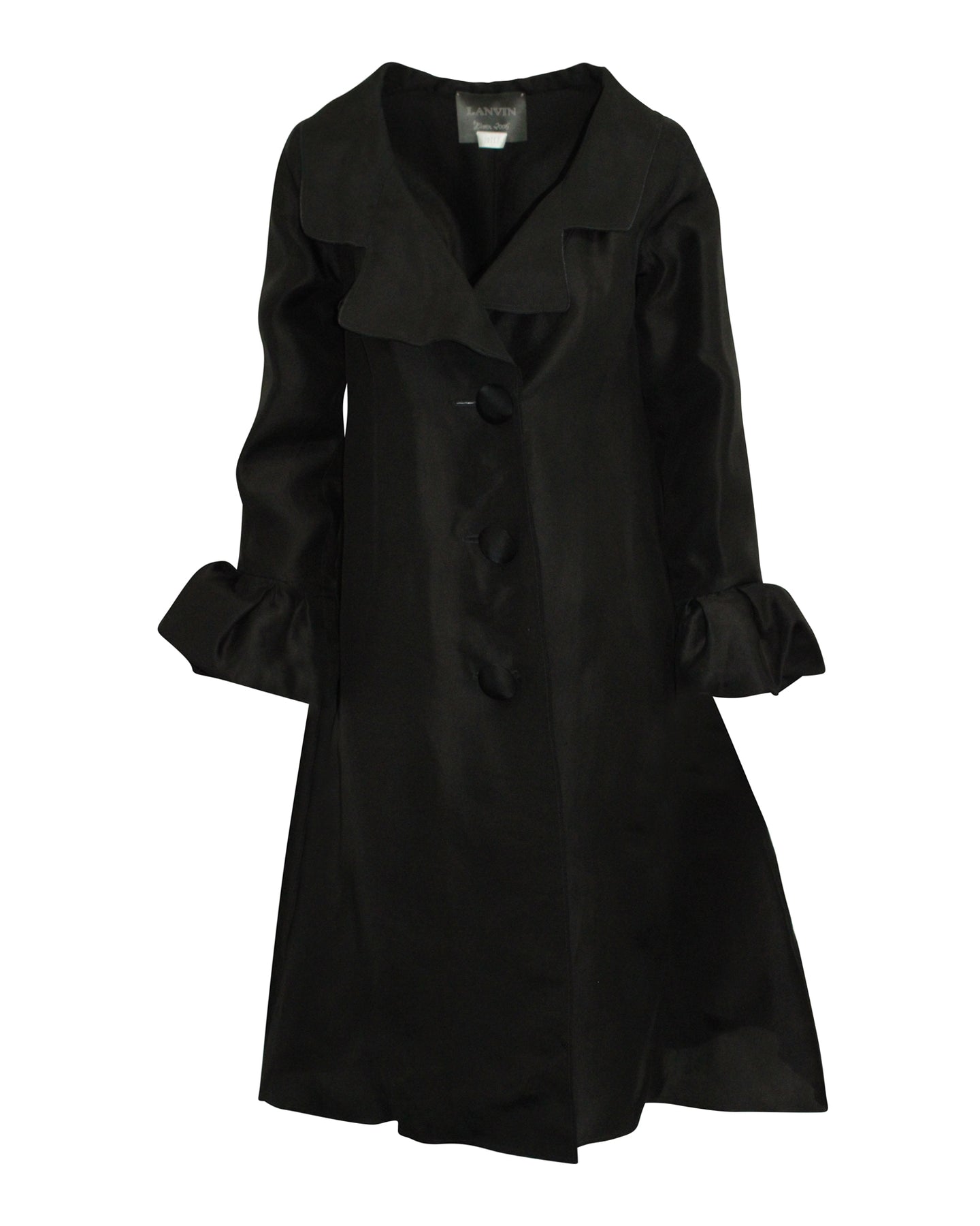 Lanvin Lange Jacke mit Flared-Muster in Schwarz