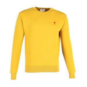 Ami Paris AMI de Coeur Sweatshirt aus gelber Baumwolle