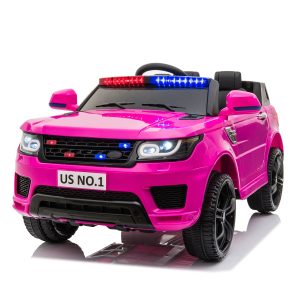 Streamdale Rose Rot Police Ride-On SUV Spielzeug für Kinder im Alter von 3-8 mit Megaphon