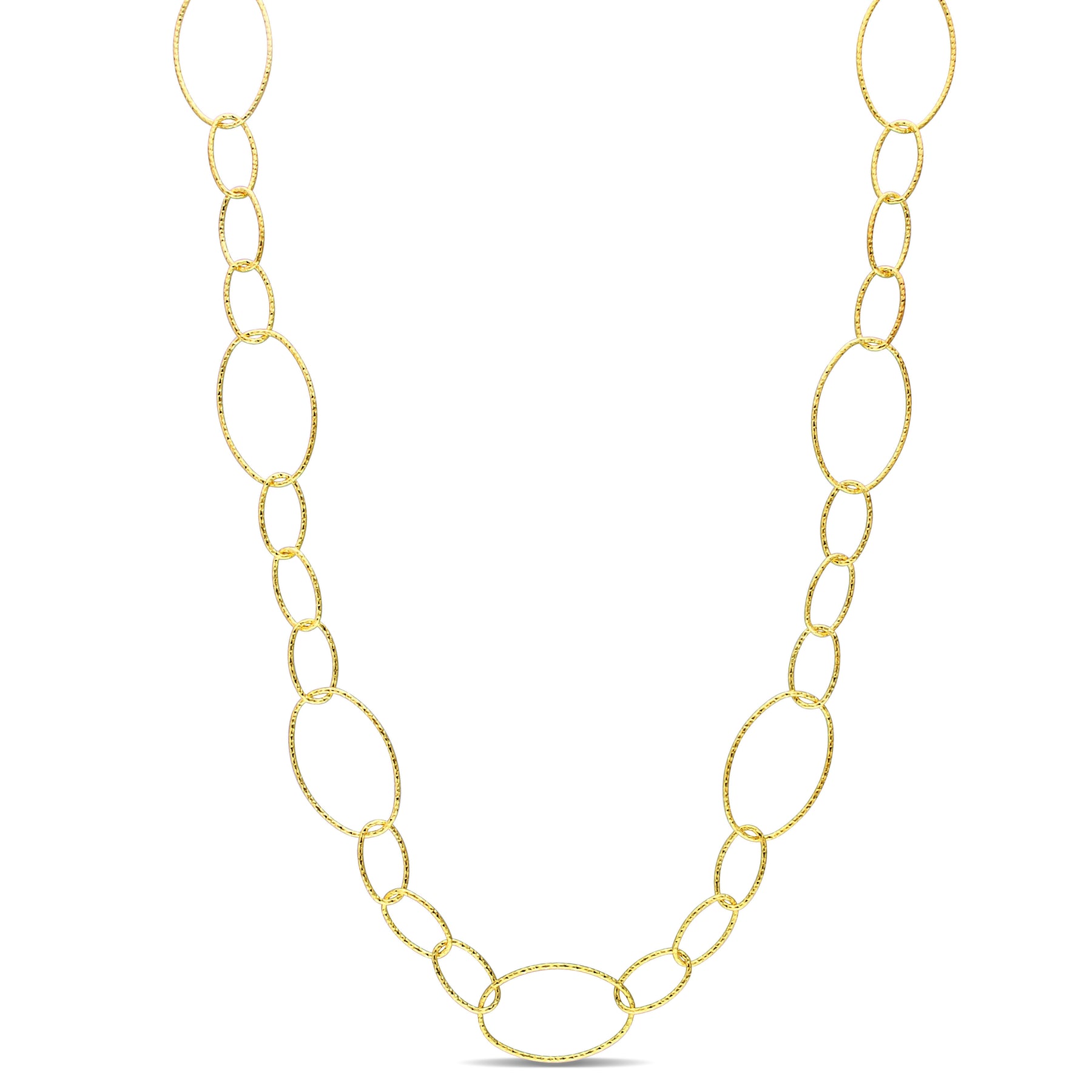 Mimi & Max 13mm Fancy oval Link Kette Halskette in Gelb überzogen Sterling Silber – 30 in