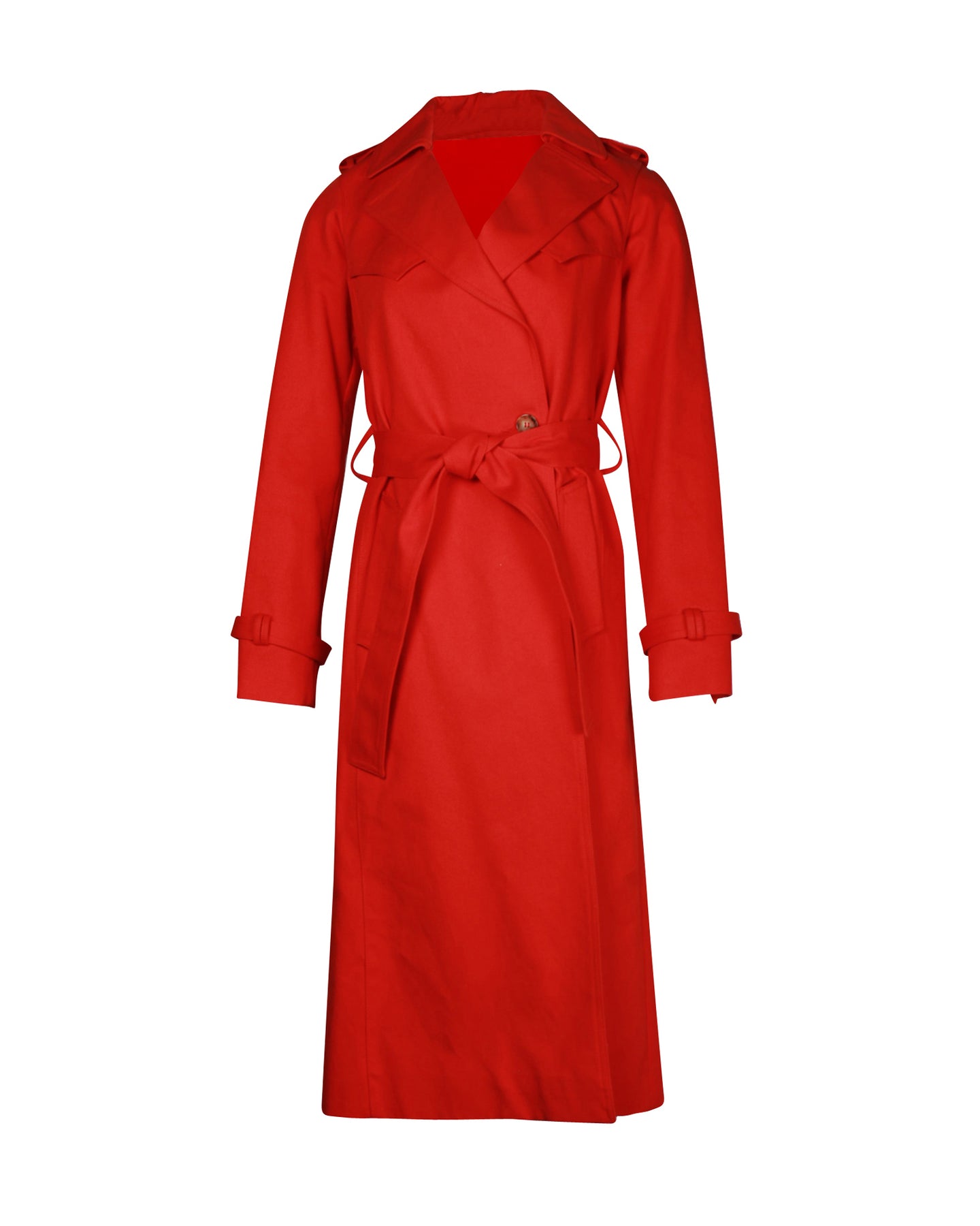 Maje Goldie Trenchcoat aus roter Baumwolle