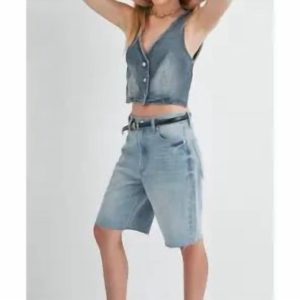Denim bermuda kurz in Denim blau 7803940274236