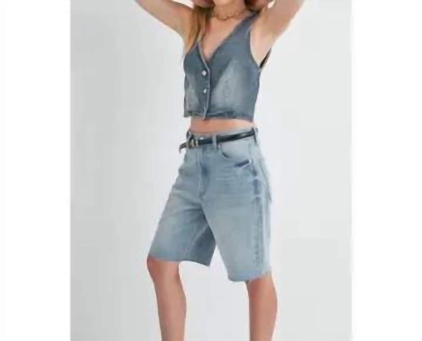 Denim bermuda kurz in Denim blau 7803940274236