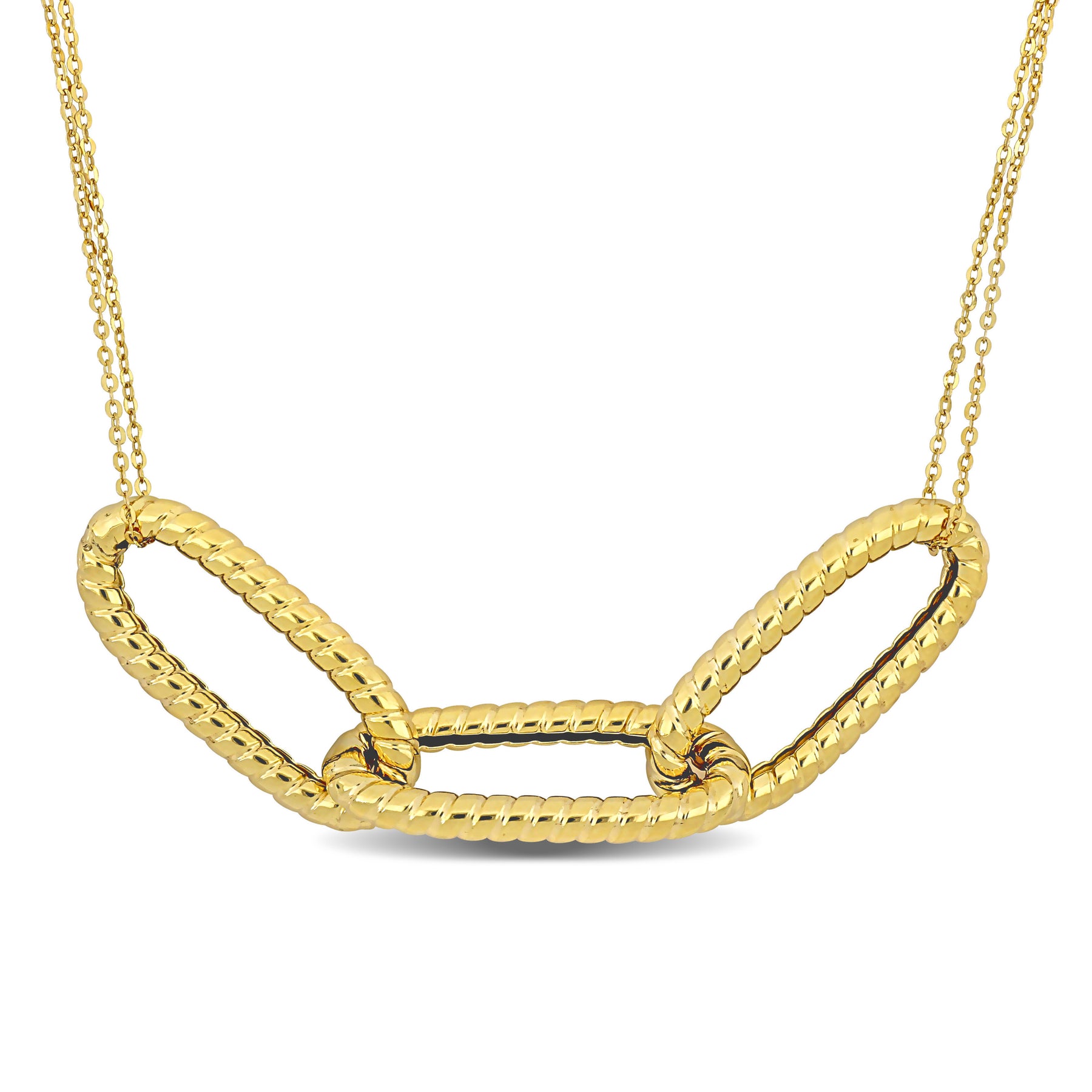Mimi & Max Intertwined Three-Link Halskette aus 14k Gelbgold – 16 in
