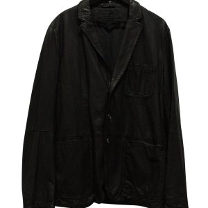 Neil Barett Soft Jacke aus schwarzem Leder 7703685955644