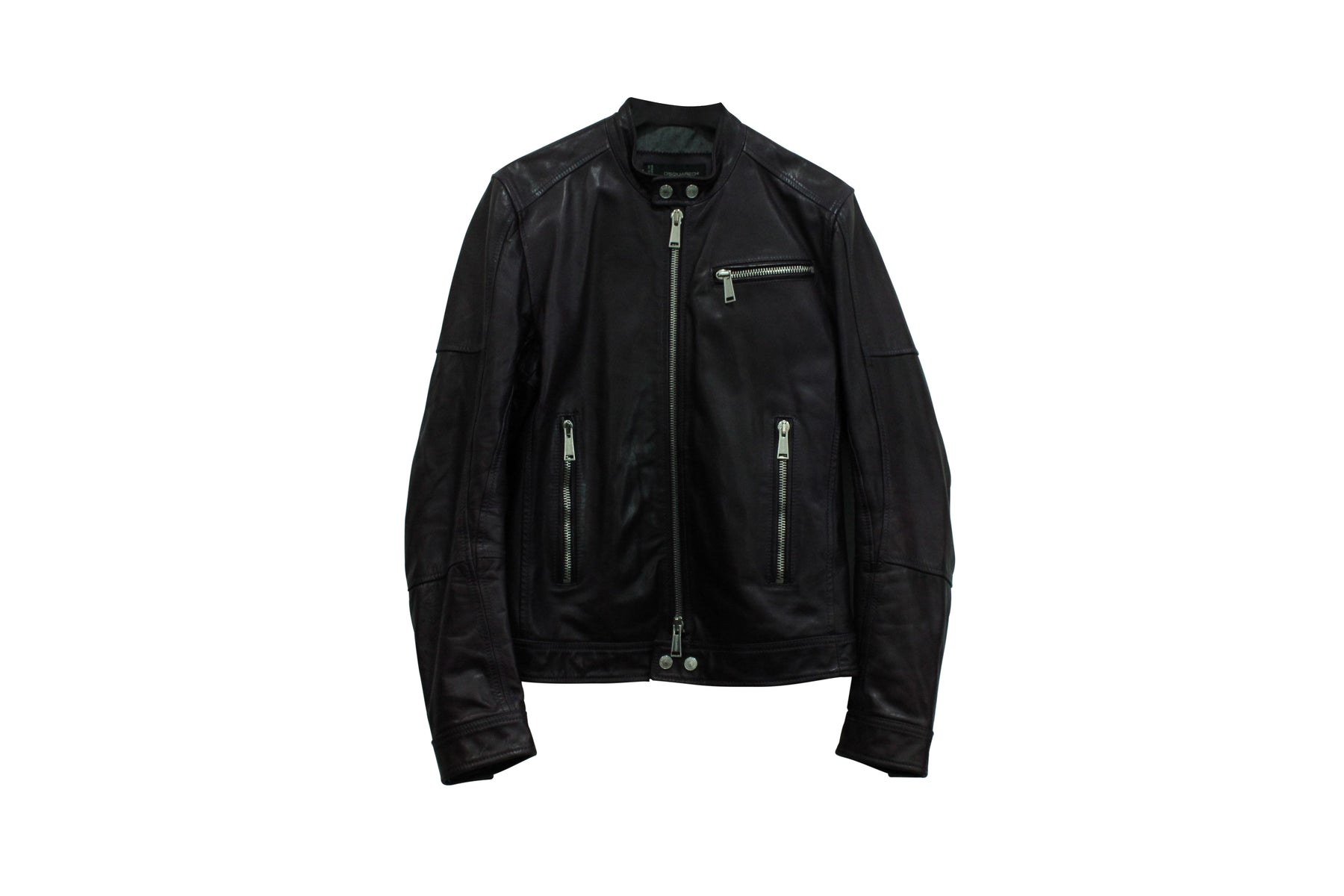 Dsquared 2 Moto Jacke aus violettem Lammleder